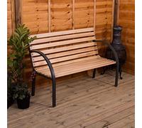 Garden Vida Banco de jardín de Acero, Rosa, Aleación Madera, Brown, H 82 x W 120 x D 62 cm Approx