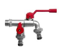 Garden Water Faucet, Latón Tap con doble salida, Wash Machine Connector Latss Water Faucet for Garden, Orchard, Kitchen, Garage Ideal para jardín, orchard, Kitchen, and Garage Use