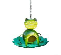 Garden Wildlife - Comedero para pájaros con construcción de metal y bandeja de gran capacidad, comedero colgante resistente a la intemperie para colocar al aire libre en patio, árboles o valla
