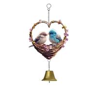 Garden Wind Chimes - Love Bird Hanging Ornament Decor, Couple Patio Balcony Accent, Porch Yard Display, Window Door Wall Charm | Elegant Calming Chime Gift for Birthday Holiday Occasion