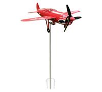 Garden Wind Spinners - Shark Mouth Airplane Outdoor Weathervane Decor, Metal Warplane Windmill Garden Spinner, Aviation Themed Porch Yard Wind Spinner for Pilot Aviation Lover Veterans Patio Backyard