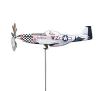 Garden Windmill - White Blue Weather Resistant Decorative Pinwheel, Sturdy Stake Design, Easy Installation Outdoor Ornament | Lawn Terrace Courtyard Spinner for Party Garden Yard Decoration Fun Visual