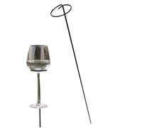 Garden Wine Glass Holder, Yard Drink Stake Stand, 17.72x1.97 Inch Cocktail Support with Ground Insert, Metal Beverage Holder, Drink Accessory with Elegant Style, Party Tool for Picnic Beach Camping