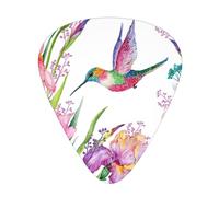 Garden With Birds And Flowers - 12 púas de guitarra, 3 grosores, incluye 0,46 mm, 0,71 mm, 0,96 mm, con caja de almacenamiento organizadora