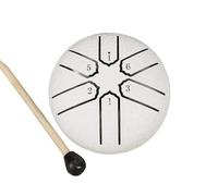 Garden Wonder, tambor etéreo de 3 pulgadas con 6 tonos, minitambor de lengüeta de acero for diversión al aire libre(White)