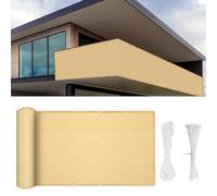 Garden950 x 200 cm - Protección UV y viento anti-miradas balcón valla de privacidad al aire libre para barandillas de terraza y piscinas, color amarillo arena