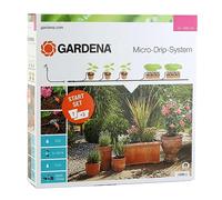 Gardena 13001-20 Set de inicio para macetas M, práctico, con sistema de riego por goteo Micro-Drip para 7 macetas y 3 tinajas, riego con ahorro de agua