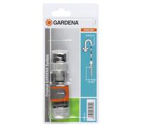 Gardena 18285-20 - Kit de conexión triple Para grifos de cocina y mangueras Ø int. 13-15 mm, Contenido: 1 x 2906, 1 x 18201, 1 x 18215, Gris, Naranja, 30 x 20 x 20 cm