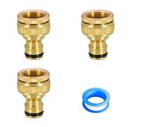 Gardena - 3 conectores de grifo de latón de 3/4 pulgadas, adaptador de manguera de jardín de 1/2 pulgadas y 3/4 pulgadas, para mangueras de jardín, sistemas de riego, grifo de agua de jardín, con