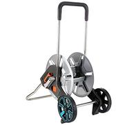 Gardena AquaRoll M Easy Metall Set - Carro portamangueras (Metal), Color Plateado, Naranja