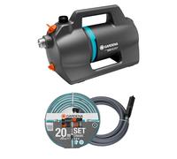 GARDENA Bomba de riego 5200 Silent Set Bombas: 26% más de flujo con el mismo consumo de energía que el predecesor, Operación de bajo ruido, Carcasa resistente a la lluvia y a los rayos UV (9085-20)