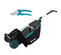 Gardena Carrito recolector de Hojas y césped: Barredora para el jardín, con Bolsa colectora extraíble, Sistema de cepillos Giratorio, Agarre ergonómico, silencioso (3565-88)