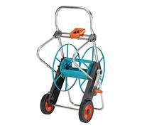 Gardena Carro Portamanguera metálico 100 Para 100 m de manguera de Ø13 mm. Base ancha para una mayor estabilidad. Tambor metálico muy resistente.