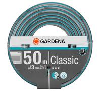 Gardena Classic, Manguera de jardín, 1/2 pulgadas, 13 mm de diámetro, 50m, Color Gris/Turquesa, 30 x 30 x 30 cm