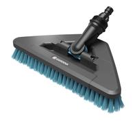 Gardena Cleansystem Cepillo Acoplable Duro flex: cepillo para limpiar superficies resistentes, forma triangular, cerdas duras, conexión al mango Cleansystem, para grandes superficies (18814-20)
