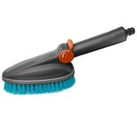 Gardena Cleansystem Cepillo de Mano M Duro: Cepillo de Limpieza con conexión de Manguera, Plano, Superficies pequeñas y robustas, práctico manejo con una Sola Mano, Ajuste del Agua (18846-20)