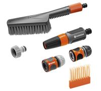 Gardena Cleansystem Equipo Básico S Suave: cepillo de limpieza, barritas de champú y accesorios de conexión para limpiar con agua superficies pequeñas y delicadas (18862-20)