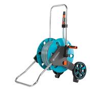 Gardena CleverRoll M Set: carrete de manguera con manguera clásica de 20 m y jeringa y accesorio de clip para almacenamiento, tope de goteo, lado de manivela libremente seleccionable (18513-88)