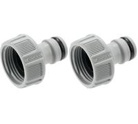 Gardena conector de grifo 26,5 mm (G 3/4 pulgada): adaptador para conectar una manguera, tecnología antisalpicaduras, a prueba de heladas, sistema original Gardena, envase suelto (18221-26).
