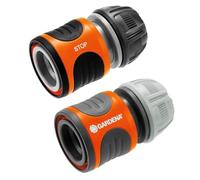 Gardena Conector de Manguera y Parada de Agua 13 mm/1/2-15 mm 5/8" PVC Naranja