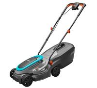 Gardena cortacésped eléctrico PowerMax 32/1200 G2: Segadora hasta 300 m², Potencia 1200 W, Anchura de Corte 32 cm, Capacidad 30 l, Altura de Corte 35 a 65 mm, Agarre ErgoTec, Plegable (14633-20)