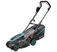 Gardena cortacésped eléctrico PowerMax 37/1800 G2: segadora hasta 500 m², potencia 1800 W, anchura de corte 37 cm, capacidad 45 l, altura de corte 35-65 mm, asa ErgoTec Plus, plegable (14637-20)