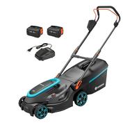 Gardena Cortacésped PowerMax 37/36V P4A con batería, Set Listo para Usar: 37 cm de Ancho, Capacidad de 45 l, Ergonómico, Ajuste de Altura, Sin Cable (14638-20)