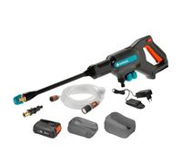 Gardena Set Ready-To-Use del limpiador inalámbrico de presión media AquaClean 24/18V P4A: limpiador inalámbrico exterior, 3 niveles de limpieza, presión máx. 24 bar, con batería + cargador (14800-20)