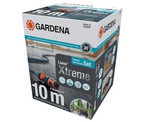Gardena Liano Xtreme 1/2 pulgadas, set 10m + Conector de Grifo de interior: Manguera de jardín ultra robusta de tejido, para grifos de agua interiores, resistente a la climatología (18490-20)