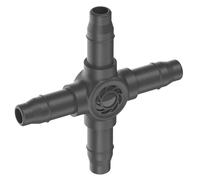 Gardena sistema Micro-Drip pieza en cruz 4,6 mm (3/16 pulgadas): Accesorio para bifurcar tubos de distribución o gotero, instalación sin dobleces, técnica de conexión Easy & Flexible (13214-20)