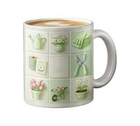 Gardener Mug - 11 Oz Ceramic Coffee Cup for Plant Lovers with for | Decorative Gardening Pattern with Sturdy Handle, Home Office School Beverage Mug for Men Women Birthday Gift