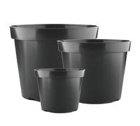GardenersDream 10 macetas Redondas Negras de 10 litros para Cultivar Plantas de jardín y Hierbas. Ideal para cultivadores al Aire Libre.