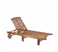 Gardeness Bali Esté - Tumbona reclinable de Madera de Acacia con Ruedas