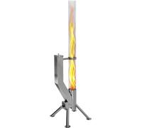 GARDENFLARE Conducto de chimenea de alta calidad - Gran antorcha de pellets de acero inoxidable con llama de hasta 1,5 m y cepillo de limpieza incluido, columna de fuego para jardín y terraza