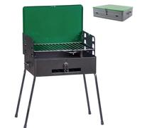 GARDENIA Barbacoa de carbón plegable en maletín con patas desmontables