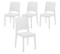 GARDENIA Flora Sillas, Polipropileno, Color Blanco, 4, Unidades