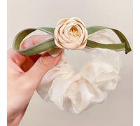 Gardenia Grande Scrunchies Elegante Banda De Goma Vintage Cola De Caballo Cuerda Para El Cabello Diadema Para Mujeres Accesorios Para El Cabello Headwe