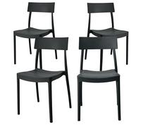 GARDENIA Roma Silla, Polipropileno, Antracita, 4, Unidad