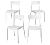 GARDENIA Roma Silla, Polipropileno, Blanco, 4, Unidad
