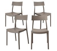 GARDENIA Roma Silla, Polipropileno, Color Pardo, 4, Unidad
