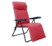 GARDENIA Silla Tumbona Relax reclinable Magic Automática Rojo Auomática, Aleación de Acero, 84 x 60 x H 105 cm