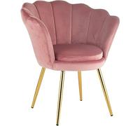GARDENIA Sillón Relax de Dormitorio Salón Cocina de Concha con Patas Oro Atenas Rosa