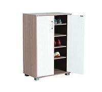 Gardenia Zapatero móvil Multiusos con 2 Puertas y 4 estantes Ajustables - Armario ahorraespacio Moderno con Patas elevadas - 60 x 36 x 90 cm - para Entrada, baño, Dormitorio