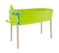 Gardenico jardinera elevada para ninos de plastico | Herbario / parterre para jardin / balcon / terraza en verde | incluye 4 accesorios