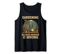 Gardening Because Murder Is Wrong Spooky Skeleton Halloween Camiseta sin Mangas