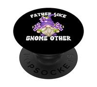 Gardening Dad Funny Father Quote Purple GNOME with Violets PopSockets PopGrip Adhesivo