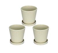 Gardening Flower Pot Container Resin Pots Simple Style Kitchen Garden 13.5X13CM for Plants 3 Sets