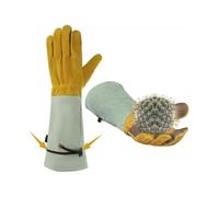 Gardening Gloves for Men & Women, Durable Cowhide Leather Gauntlet, Thorn Proof