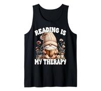 Gardening Grandpa GNOME Book Graphic Reading Is My Therapy Camiseta sin Mangas