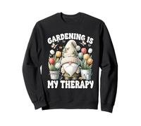 Gardening Is My Therapy Cute Summer Gnome With Tulip Flower Sudadera